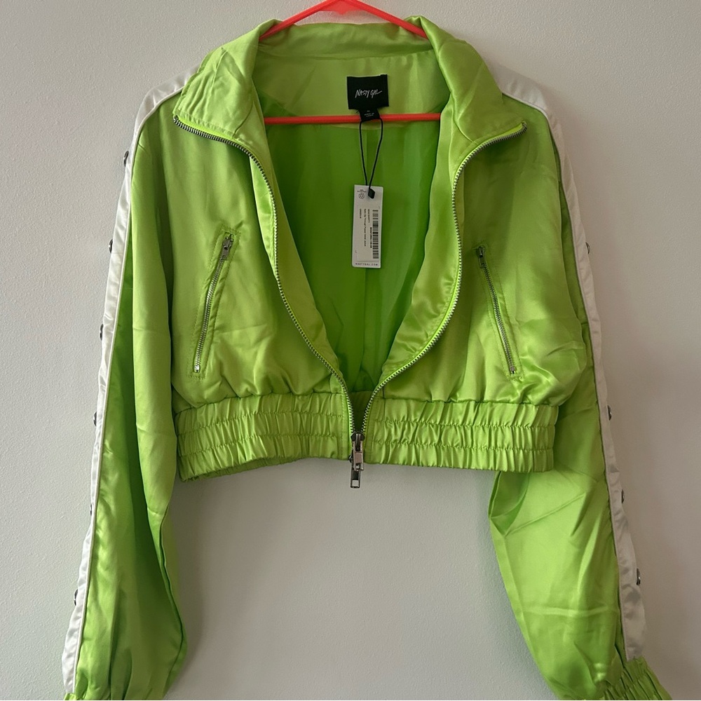 Nasty Gal Green Cropped Jacket - Picture 4 of 6